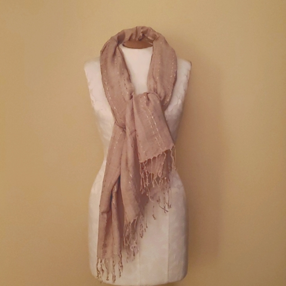 Icing Tan Tassle Scarf